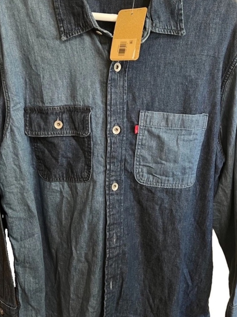 Levi’s Shady Lane Pieced Denim Utility Shacket A8644‑0000 Indigo/Dark Wash NWT L